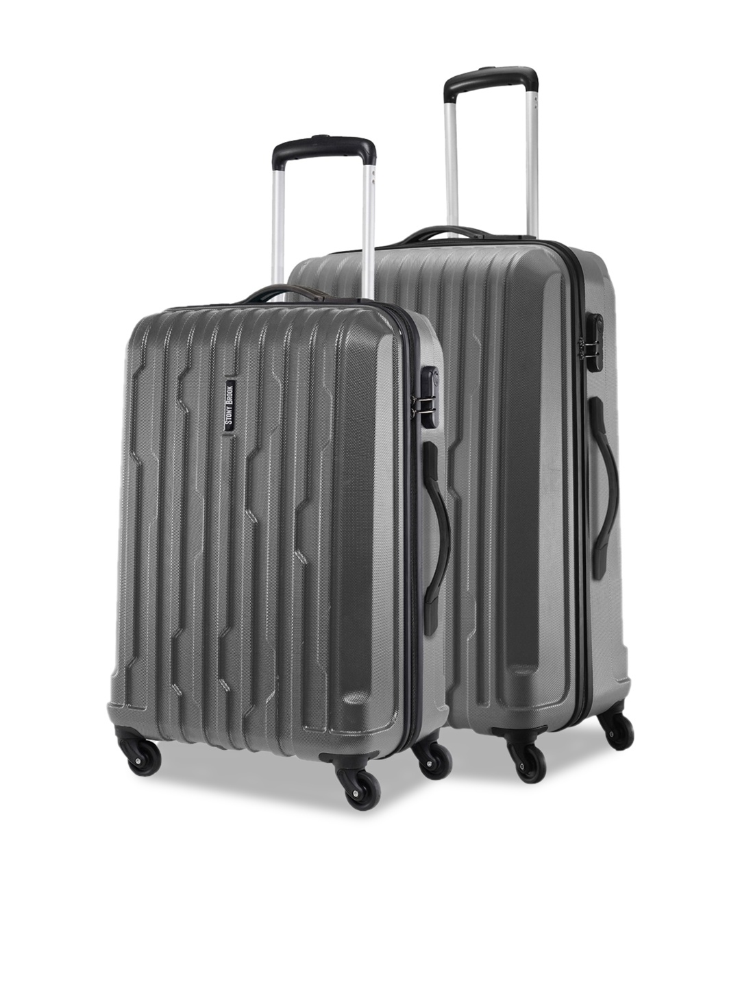 

Stony Brook by Nasher Miles Set Of 2 Textured Hard-Sided Trolley Bag, Grey