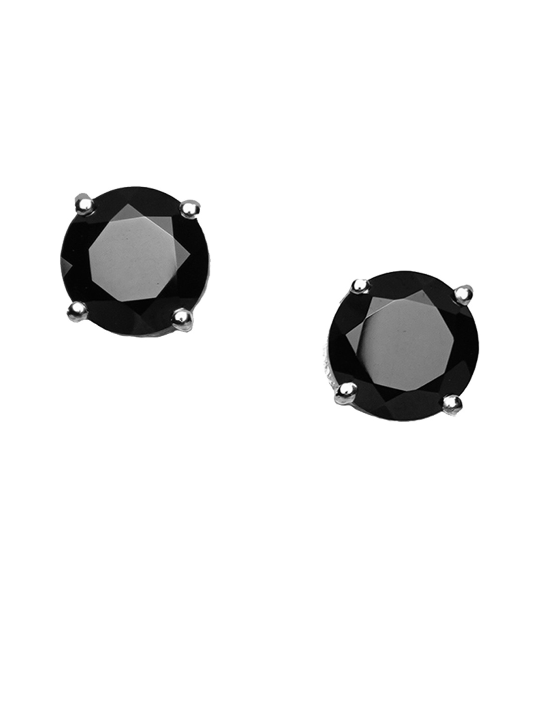 

HIFLYER JEWELS Sterling Silver Contemporary Studs Earrings, Black