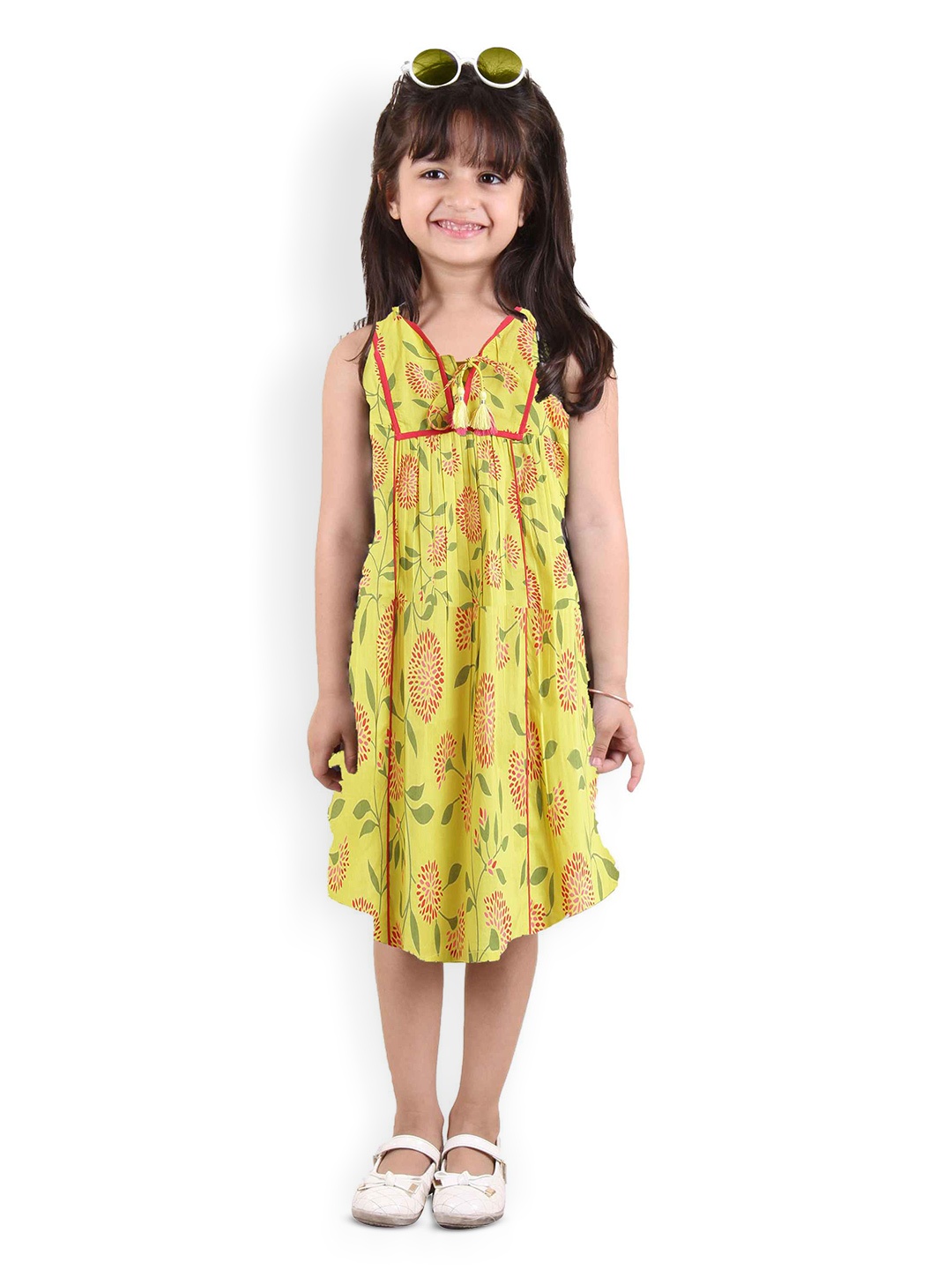 

Kids On Board Girls Floral Print A-Line Dress, Yellow