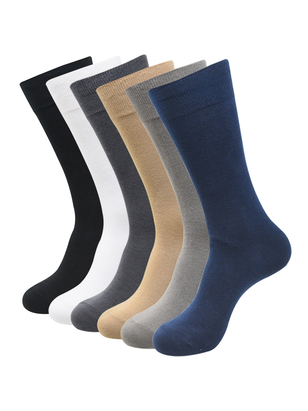 

Balenzia Men Pack Of 6 Calf-Length Socks, White