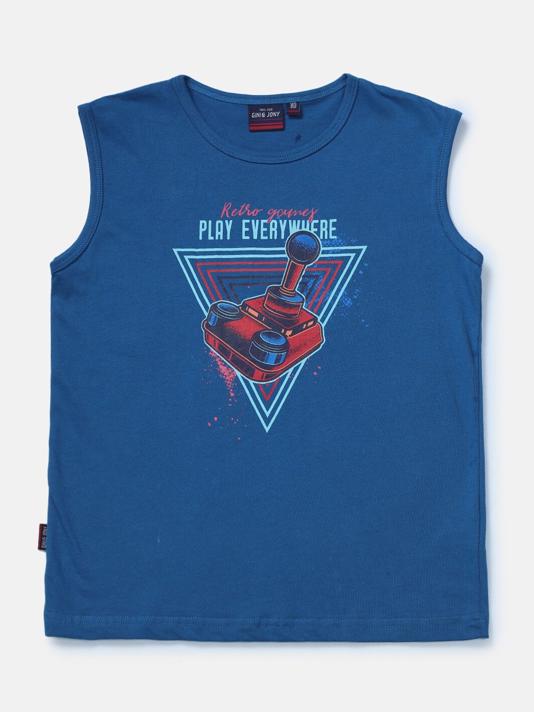 

Gini and Jony Boys Graphic Printed Cotton T-shirt, Navy blue