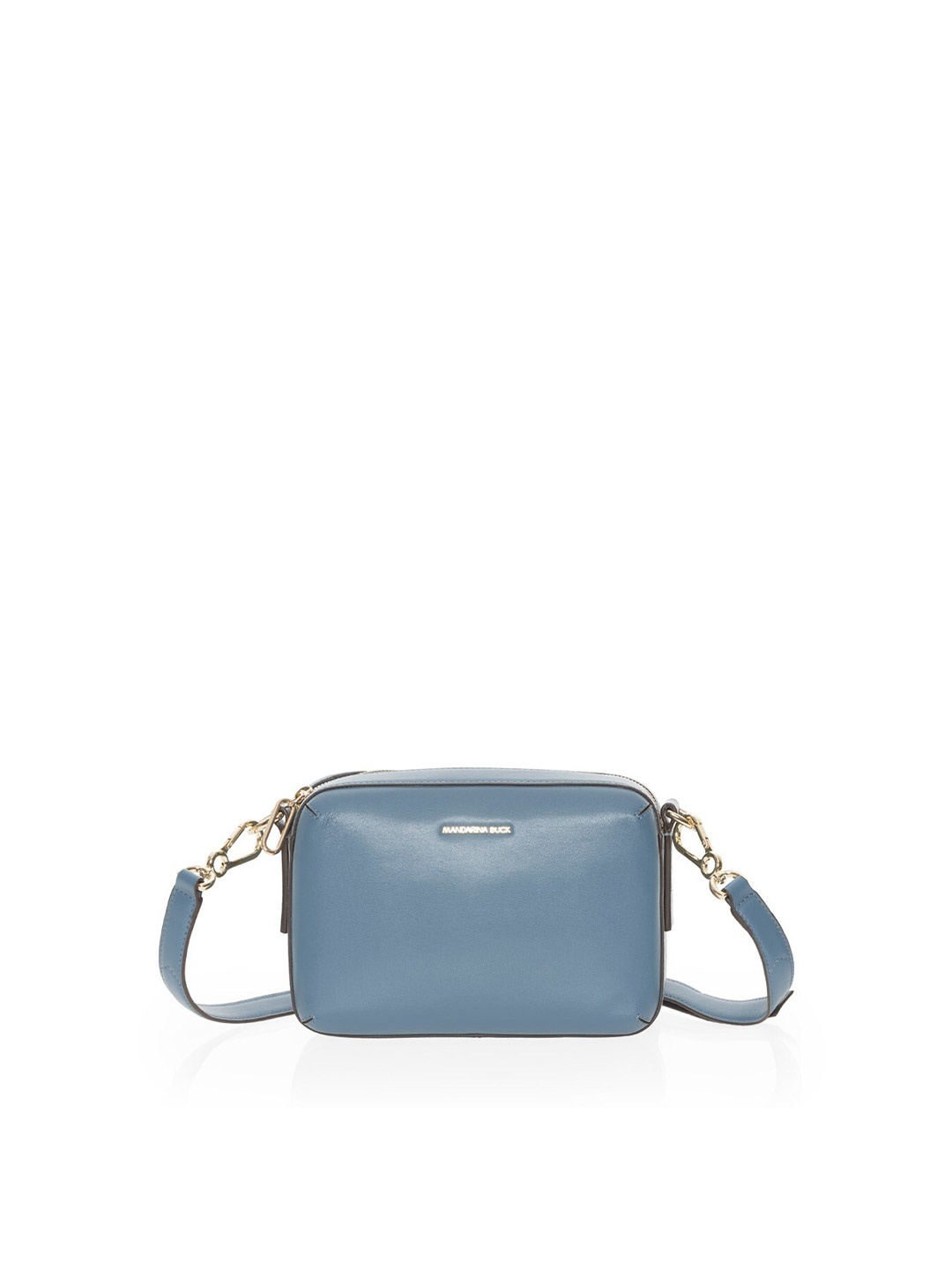

MANDARINA DUCK Textured Leather Structured Sling Bag, Blue