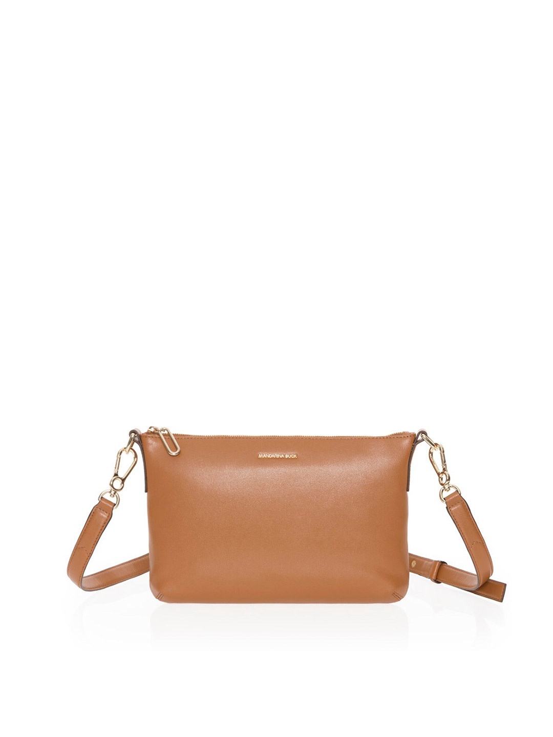 

MANDARINA DUCK Women Leather Messenger Bag, Camel brown