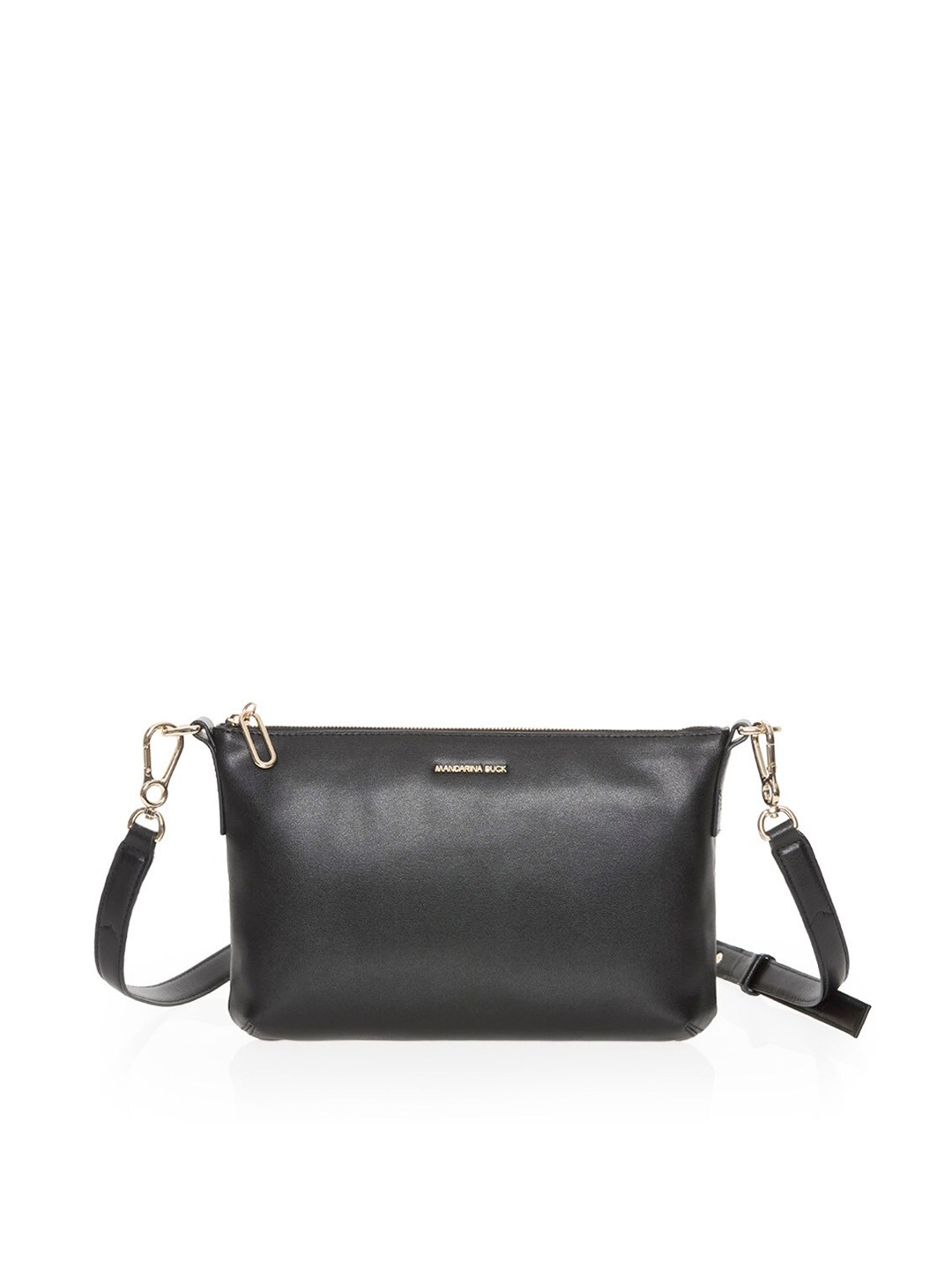 

MANDARINA DUCK Textured Leather Structured Sling Bag, Black