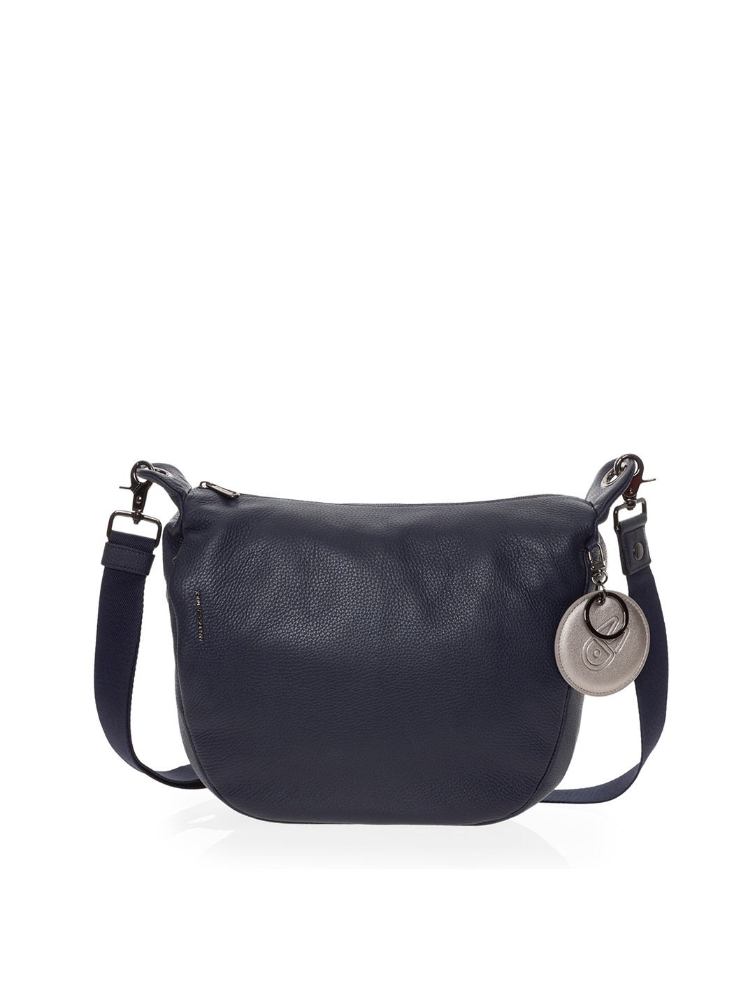 

MANDARINA DUCK Textured Leather Structured Shoulder Bag, Navy blue