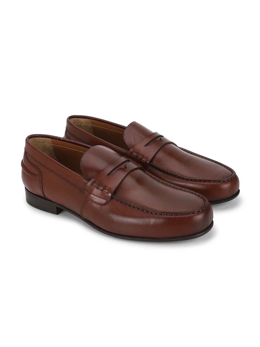 

MOLYER Men Comfort Insole Leather Penny Loafers, Burgundy