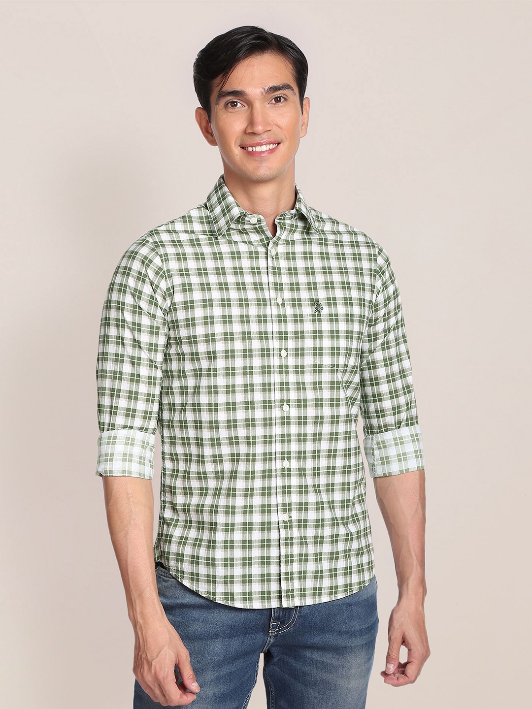

U.S. Polo Assn. Pure Cotton Tartan Check Shirt, Green