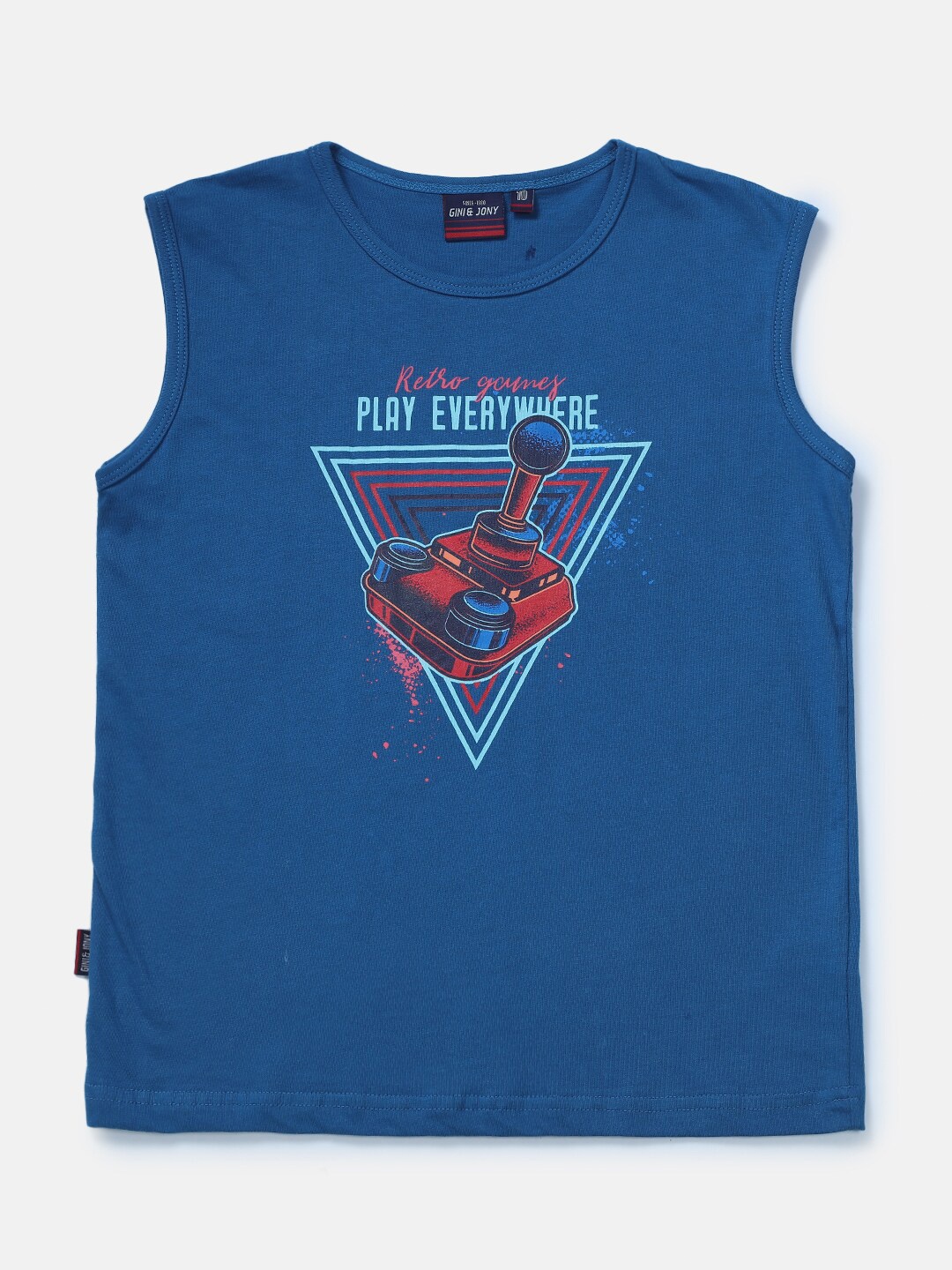 

Gini and Jony Boys Graphic Printed Cotton T-shirt, Navy blue