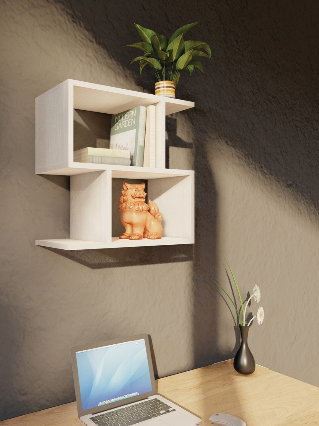 

RANDOM White Wood Basic Wall Shelf