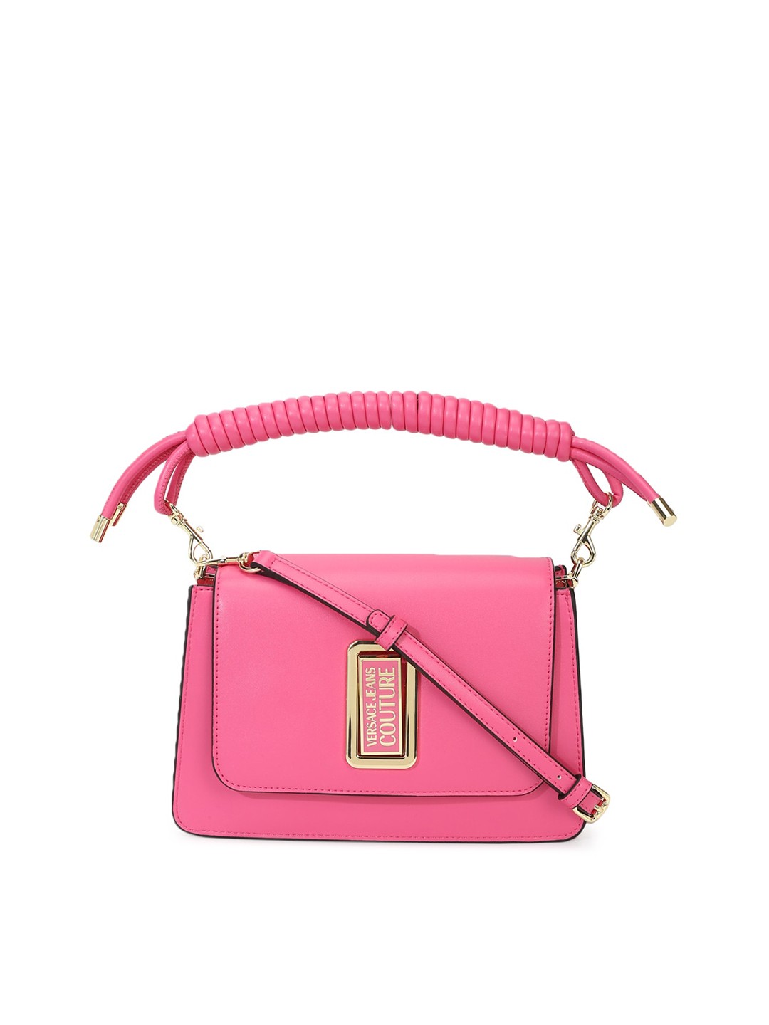 

Versace Jeans Couture Leather Structured Sling Bag, Black