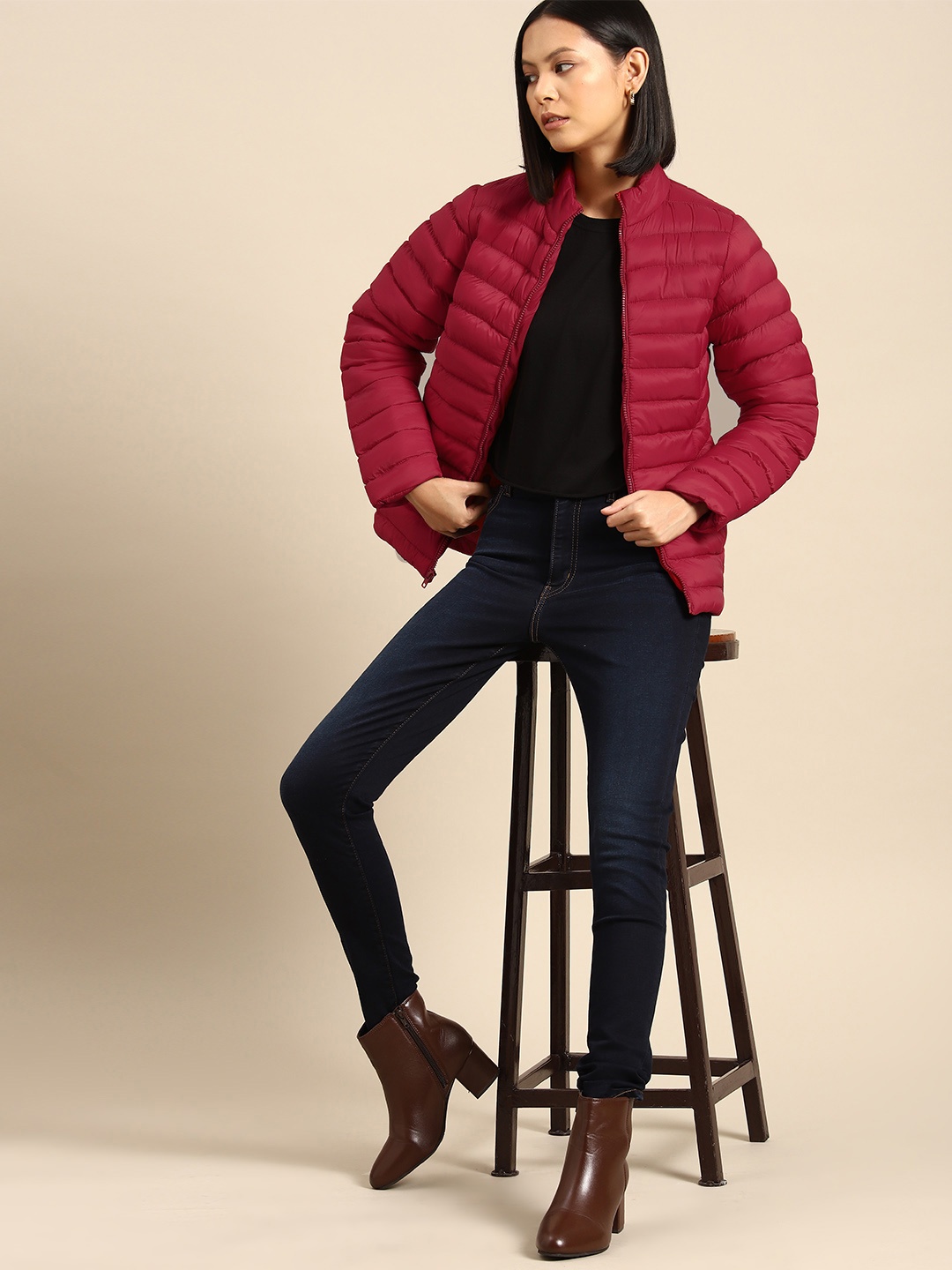 

all about you Women Solid Puffer Jacket, Red