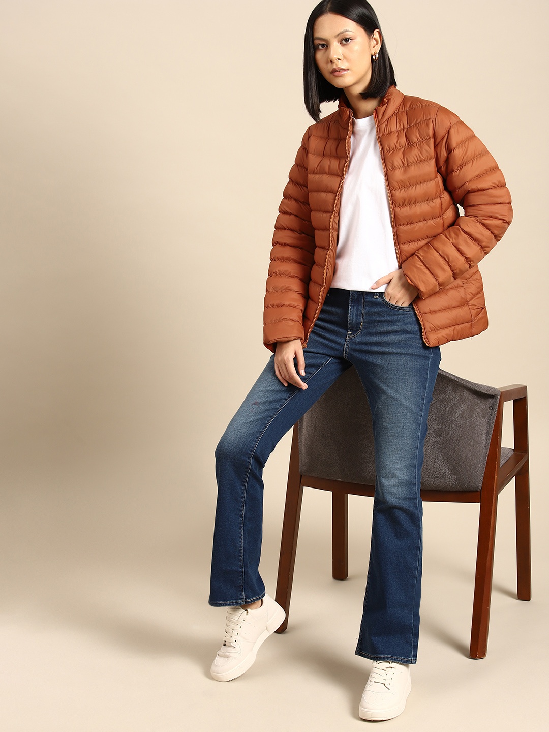 

all about you Women Splid Puffer Jacket, Rust
