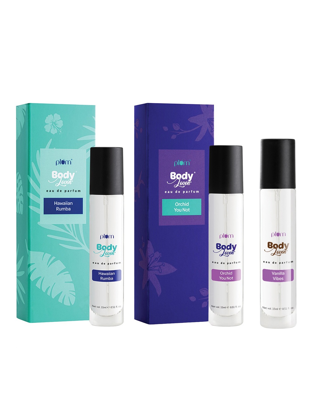 

Plum BodyLovin' MIni Eau De Parfum Set - Hawaiian Rumba + Vanilla Vibes + Orchid-You-Not, Purple