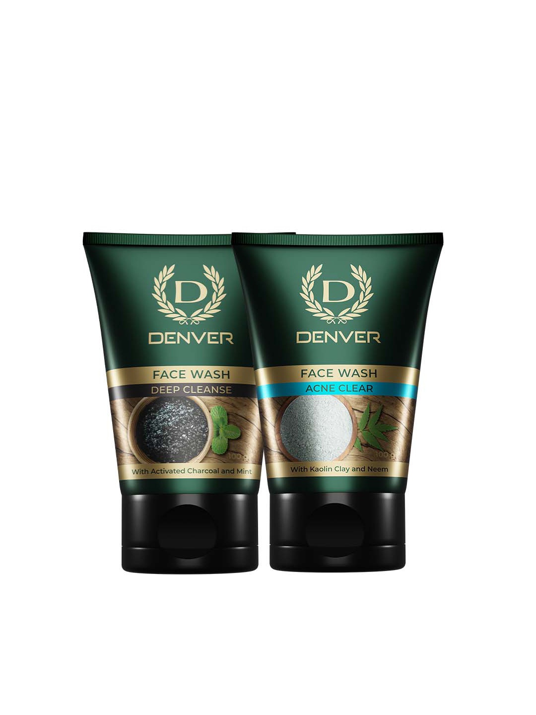 

Denver Set Of 2 Face Wash - Deep Cleanse & Acne Clear - 100g Each, Green