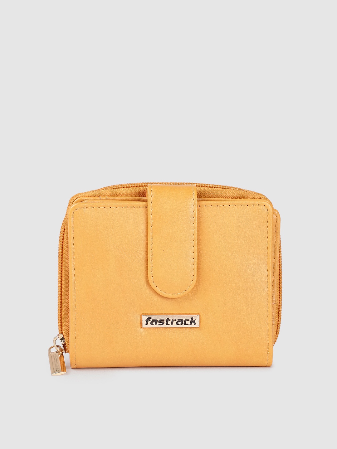 

Fastrack Women Solid Two Fold Wallet, Mustard