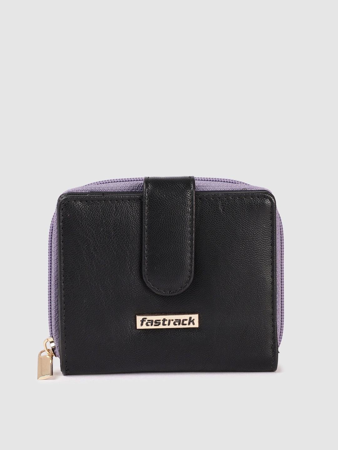 

Fastrack Women Solid Two Fold Wallet, Black