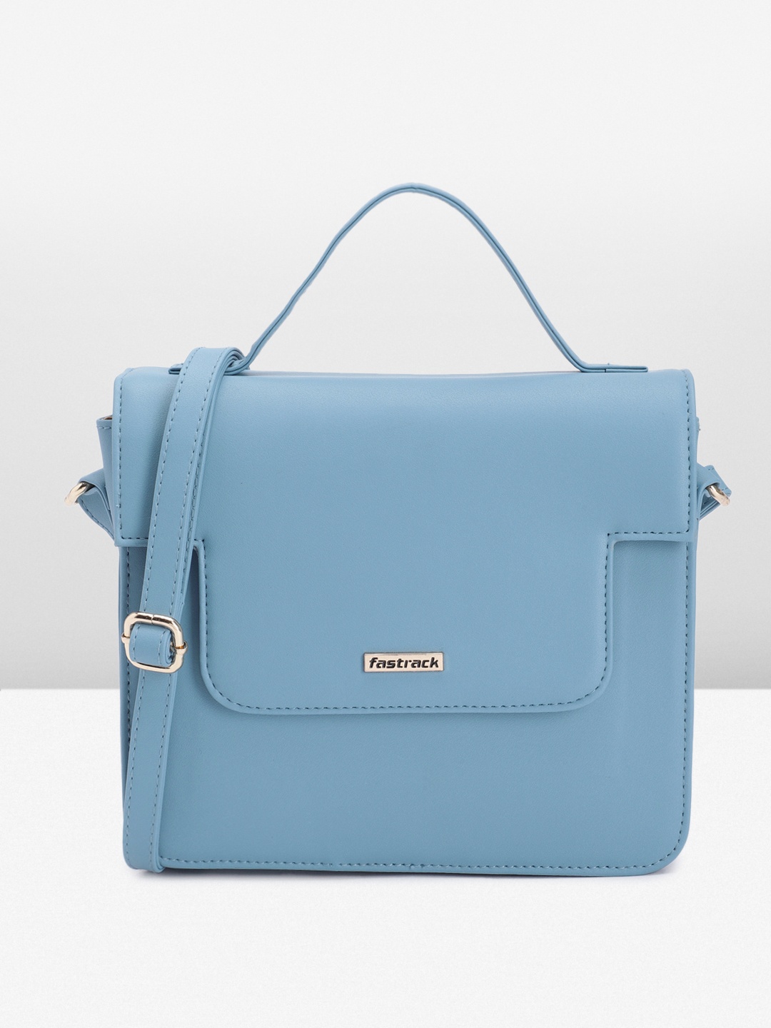 

Fastrack Solid Structured Satchel, Blue