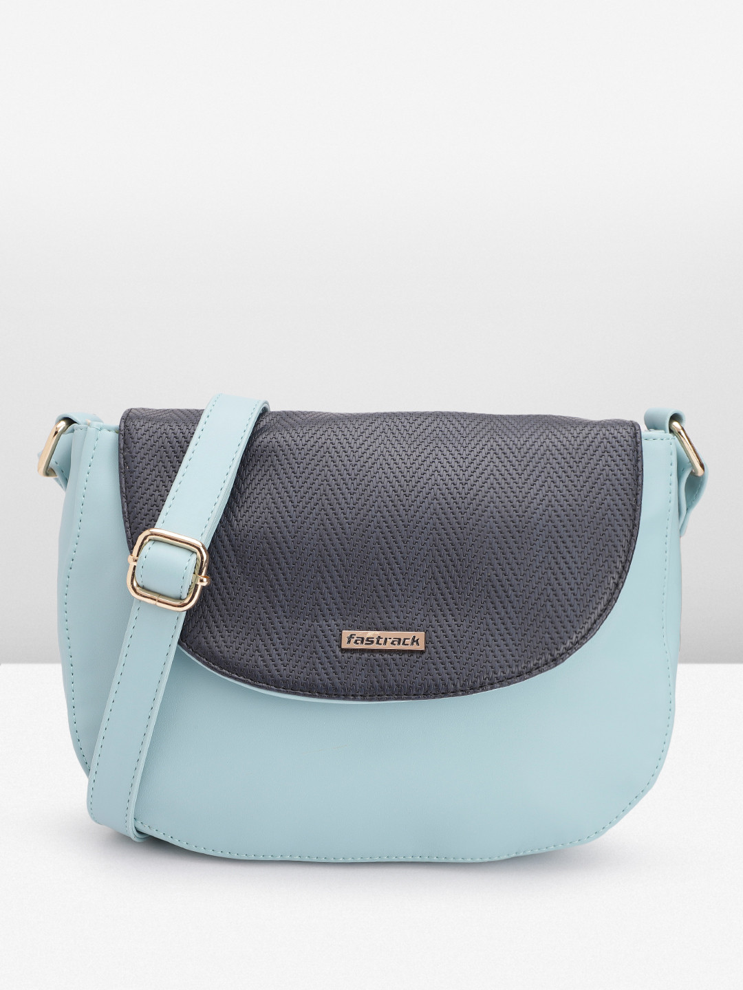 

Fastrack Women Colourblocked Structured Sling Bag, Blue