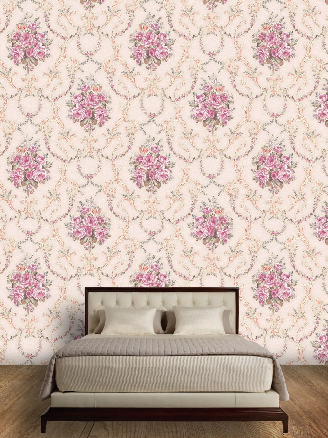 

Jaamso Royals Pink & Beige Self Adhesive Removable Wallpaper