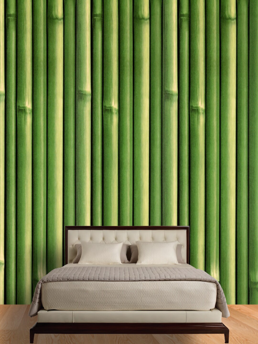 

Jaamso Royals Green Bamboo Tree Self Adhesive Removable Wallpaper