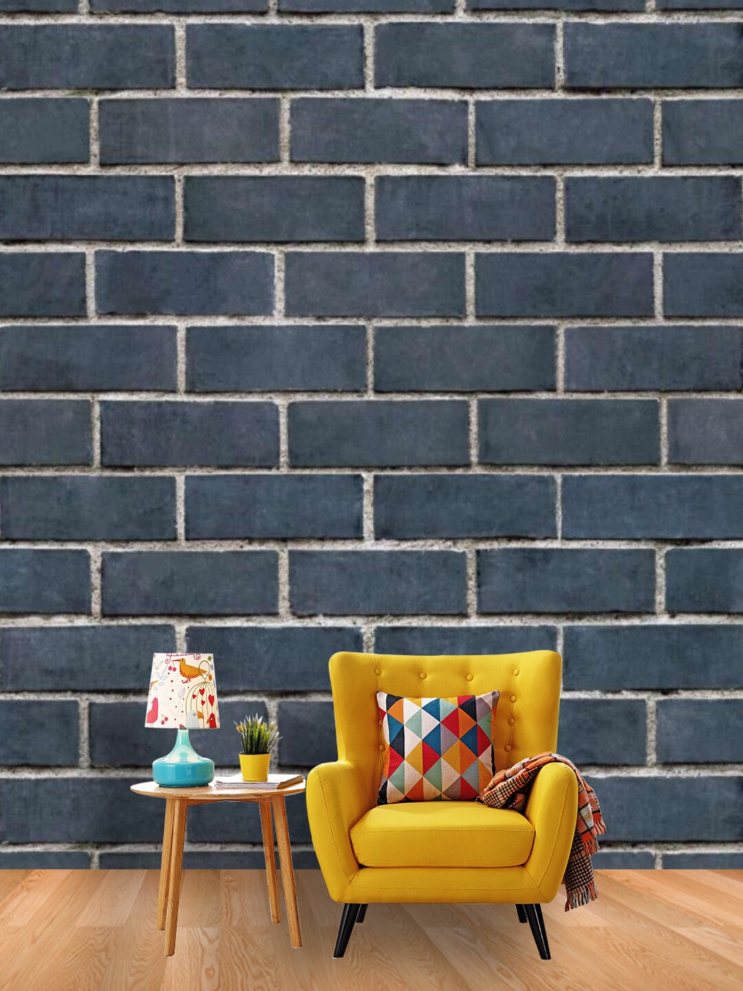 

Jaamso Royals Grey Brick Stone Self Adhesive Removable Wallpaper