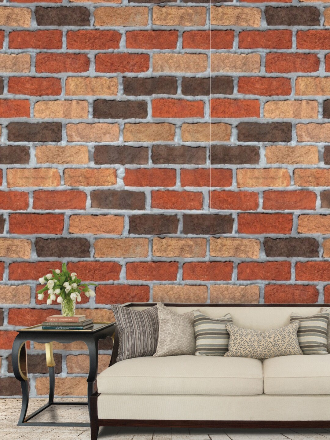 

Jaamso Royals Brown & Red Brick Self Adhesive Removable Wallpaper