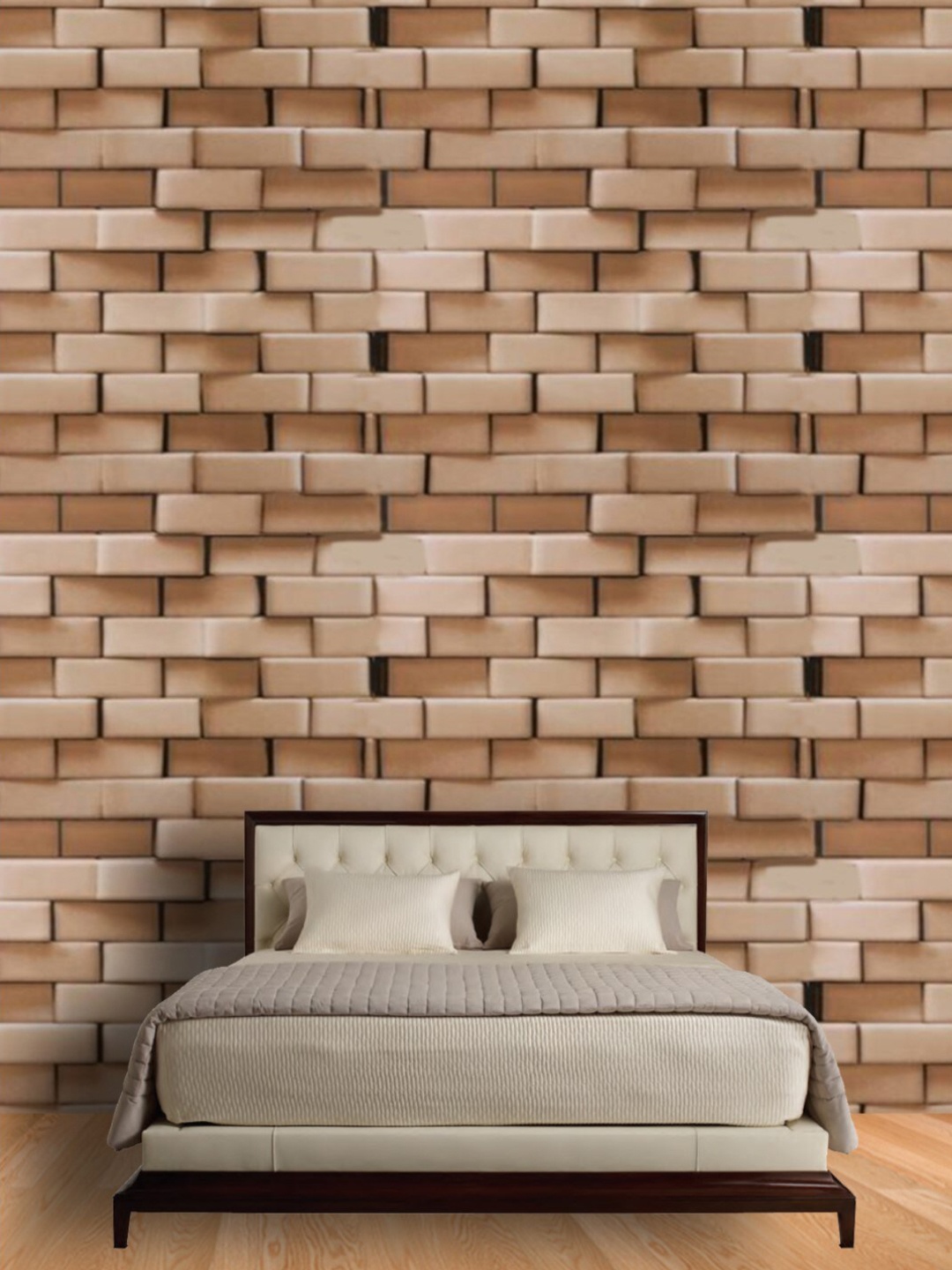 

Jaamso Royals Brown 3D Brick Self Adhesive Removable Wallpaper