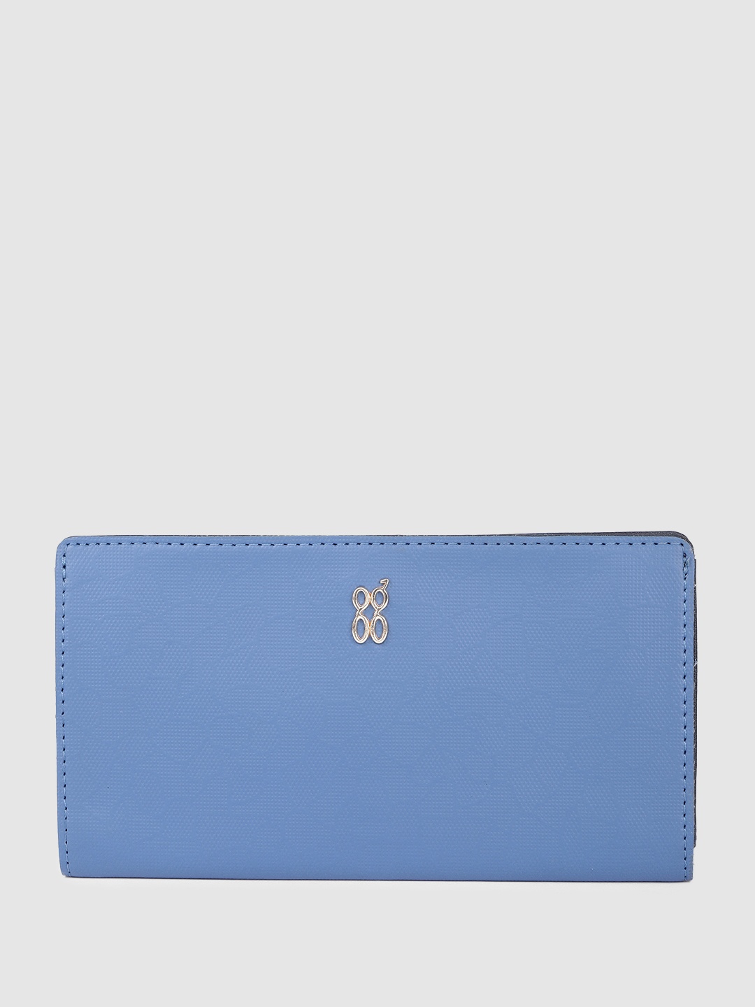 

Baggit Women Abstract Textured Two Fold Wallet, Blue