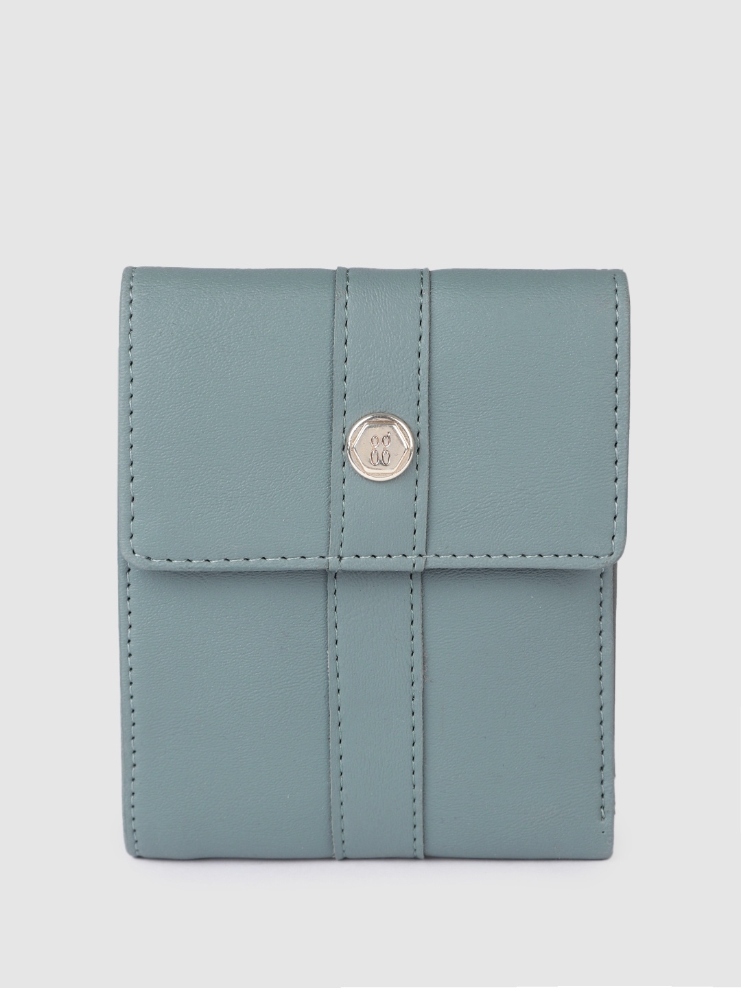 

Baggit Women Solid PU Three Fold Wallet, Grey
