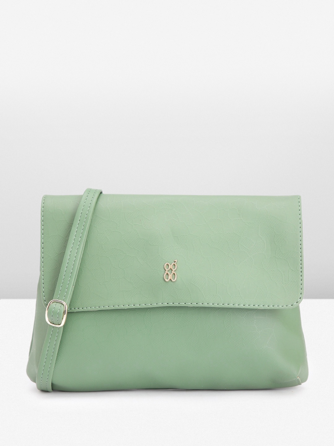 

Baggit Textured Structured Sling Bag, Green