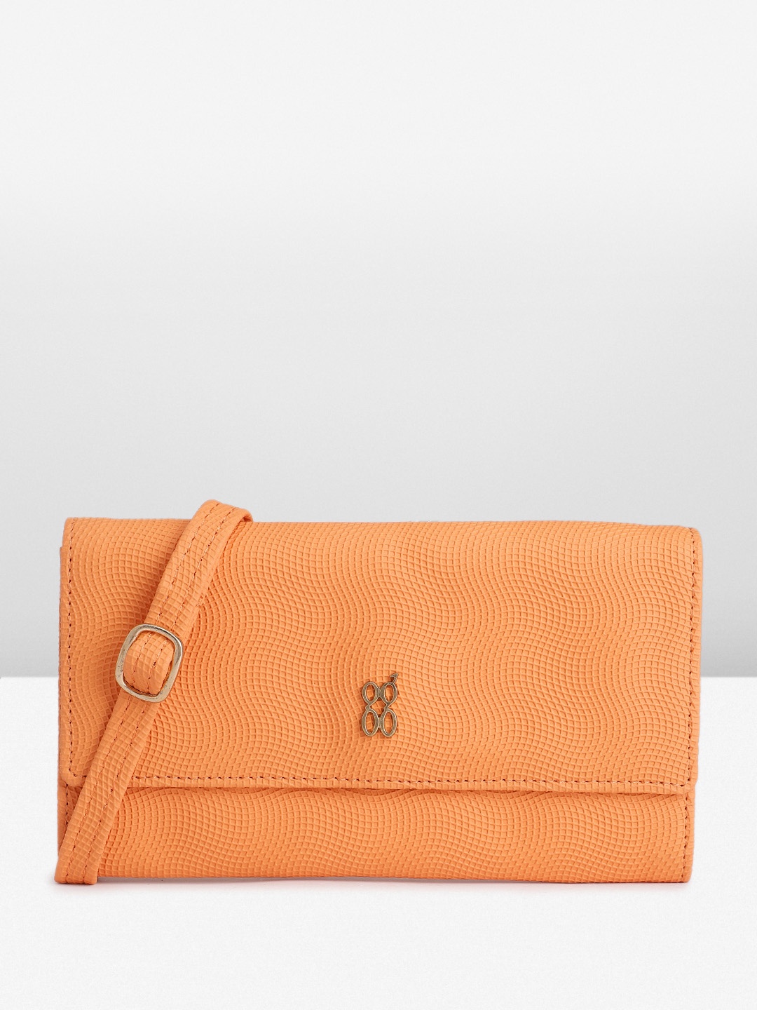 

Baggit Women Textured Envelope Wallet, Orange