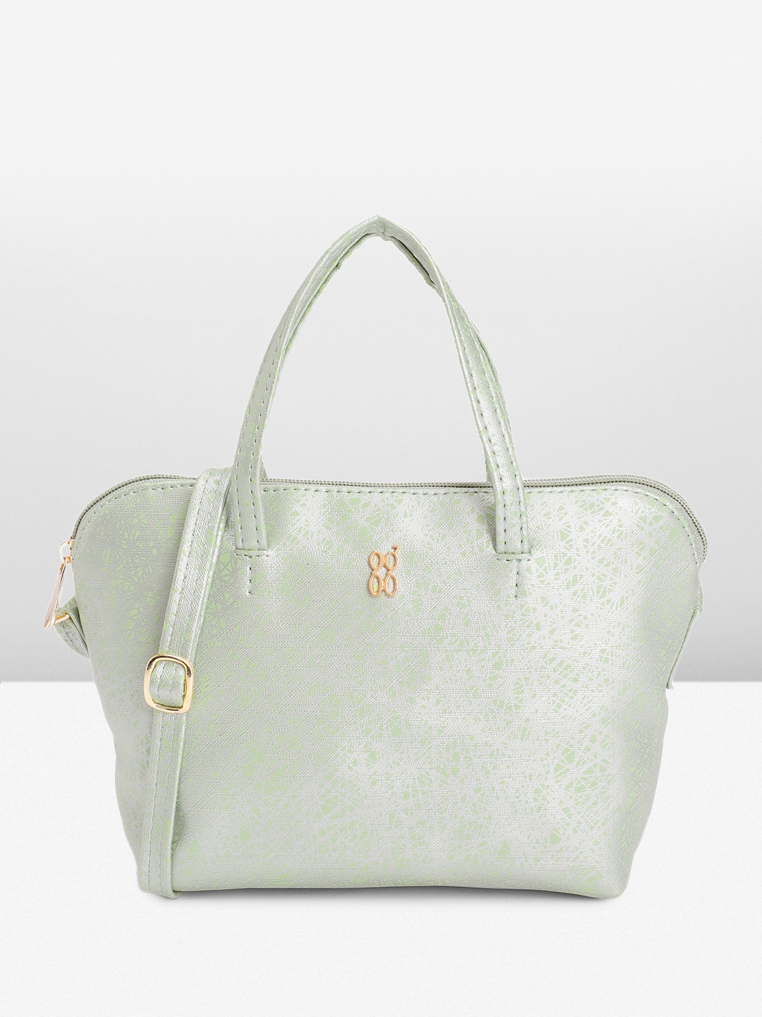 

Baggit Abstract Printed Structured Handheld Bag, Green