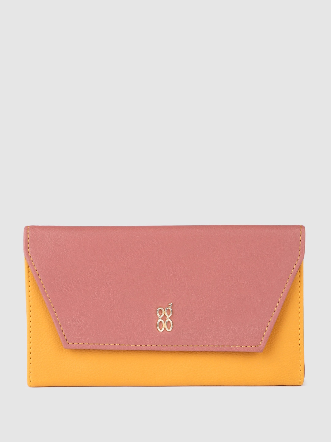 

Baggit Women Colourblocked Envelope Wallet, Yellow