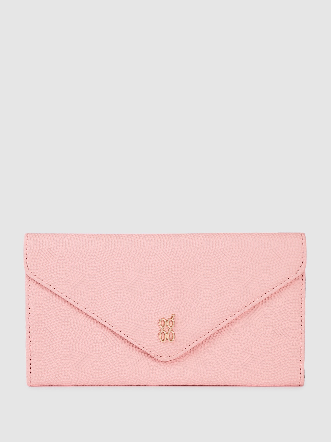 

Baggit Women Textured Envelope Wallet, Rose