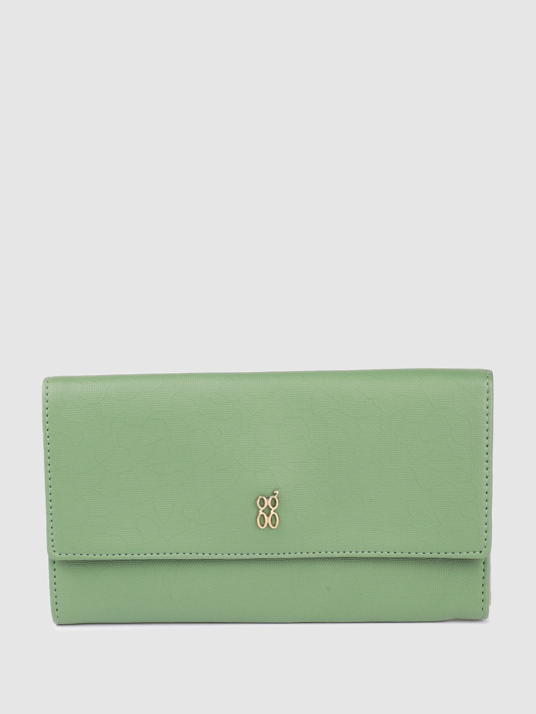 

Baggit Women Abstract Textured Envelope Wallet, Green