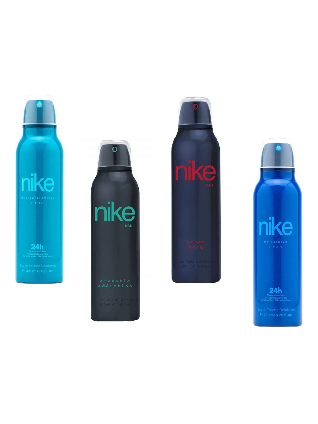 

Nike Men Set of 4 Long Lasting Eau De Toilette Deodorant - 200 ml each, Multi