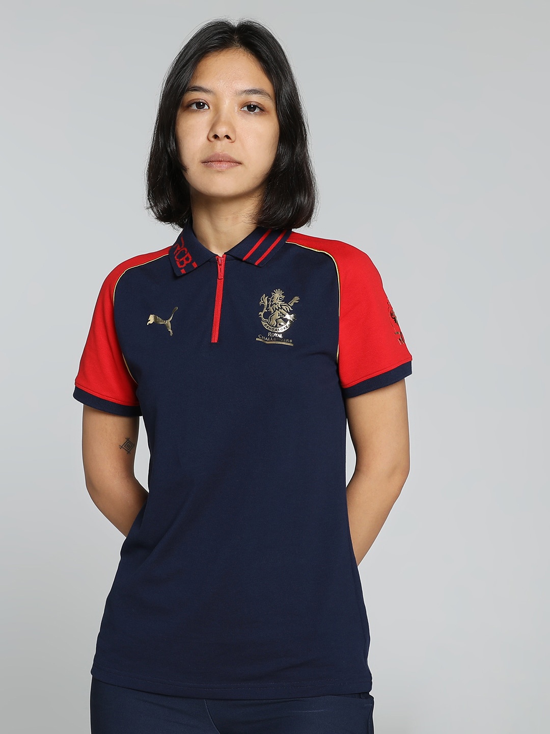 

Puma x Royal Challengers Bangalore Travel Pure Cotton PoloT-Shirt, Blue