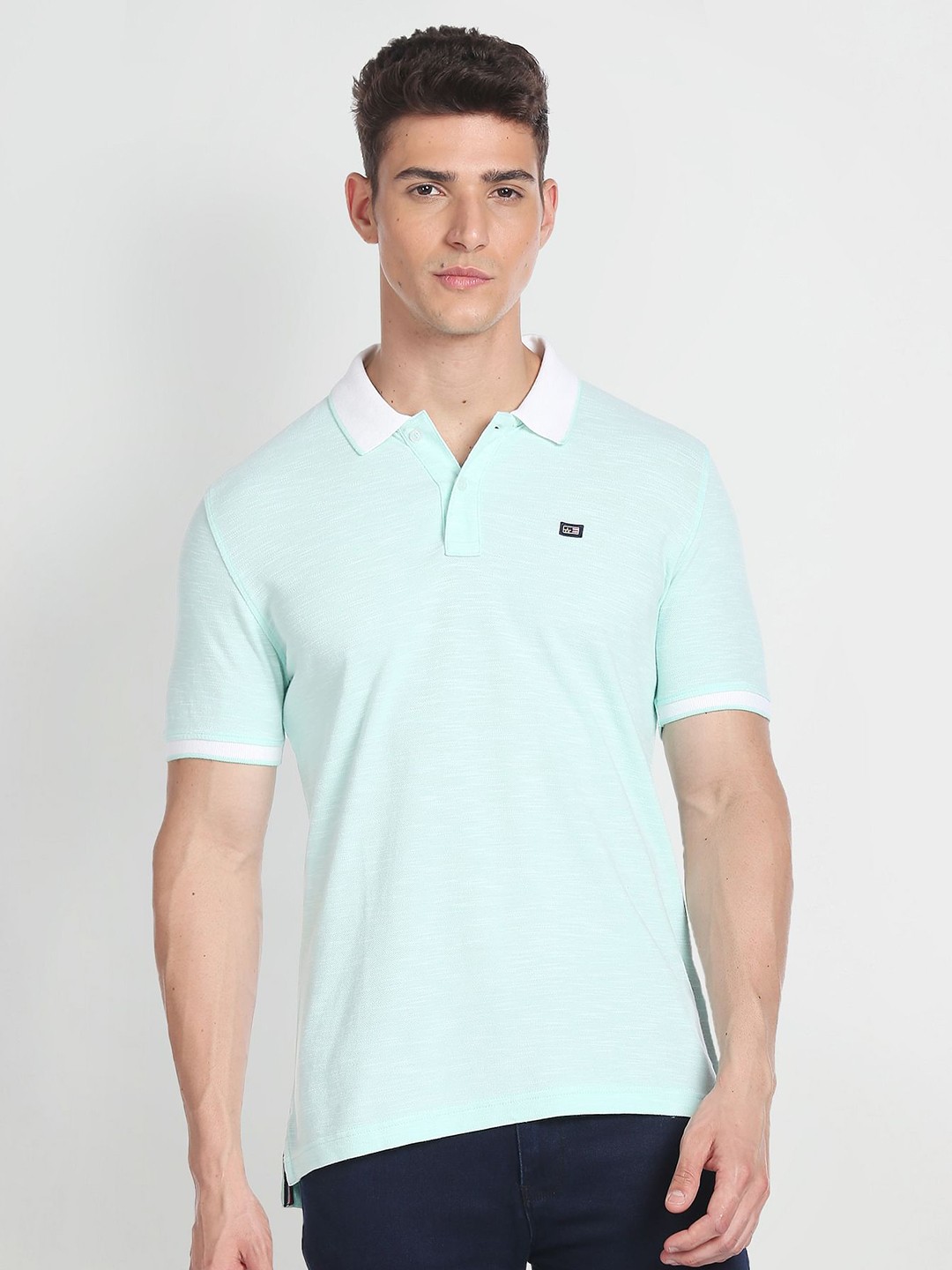 

Arrow Sport Polo Collar Pure Cotton T-Shirt, Green