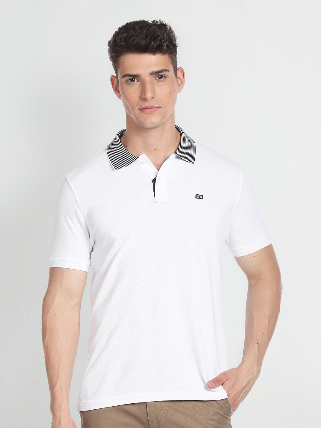 

Arrow Sport Polo Collar Pure Cotton T-Shirt, White