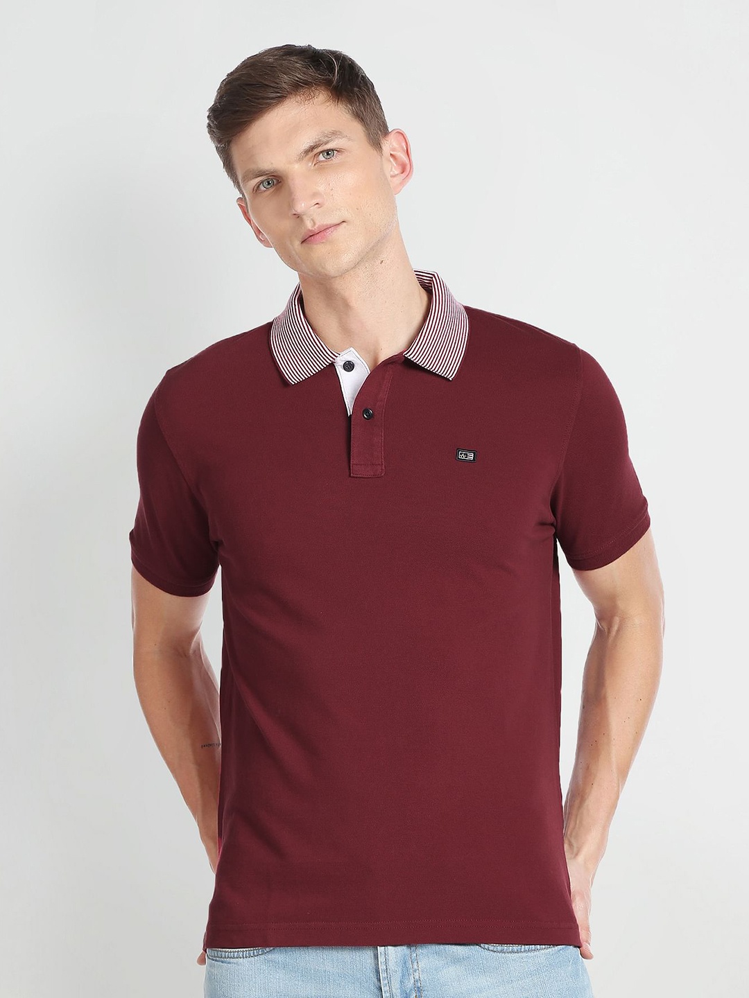 

Arrow Sport Polo Collar Pure Cotton T-Shirt, Maroon