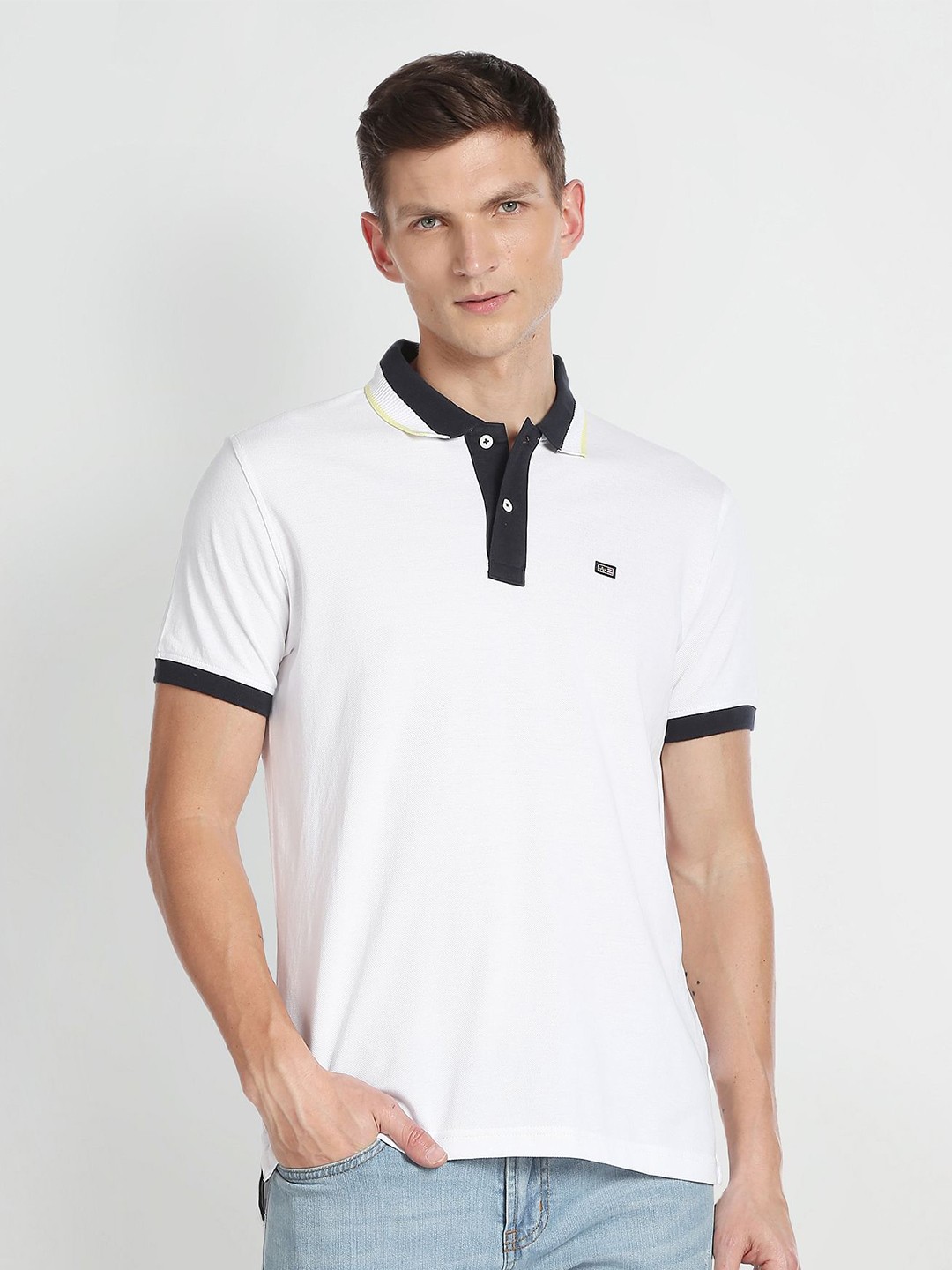 

Arrow Sport Polo Collar Pure Cotton T-Shirt, White