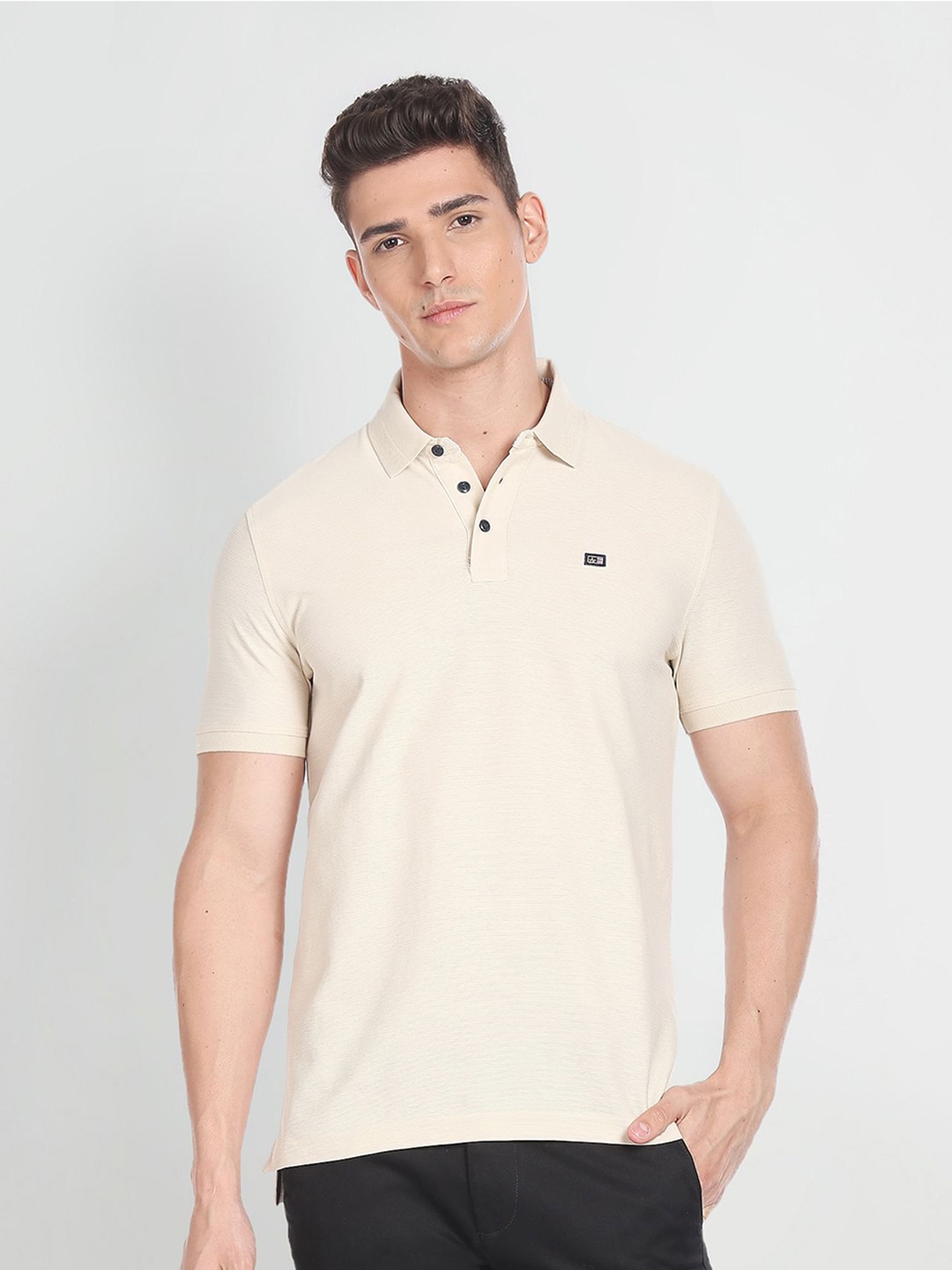 

Arrow Sport Polo Collar T-Shirt, Beige