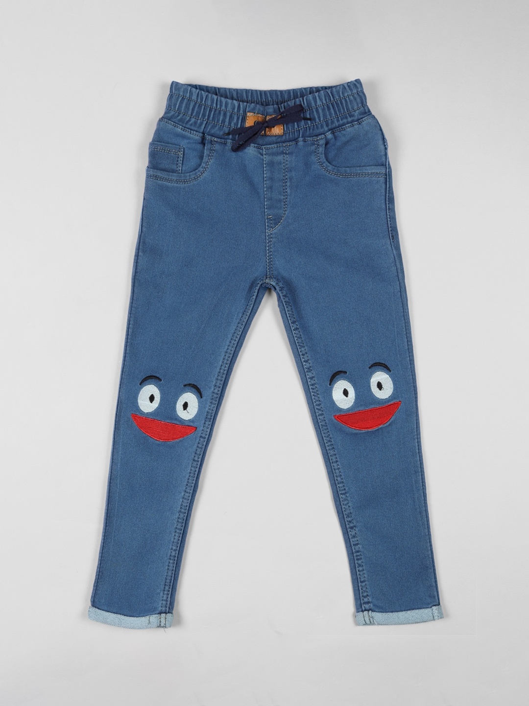 

A-Okay Girls High-Rise Slim Fit Embroidered Jeans, Blue
