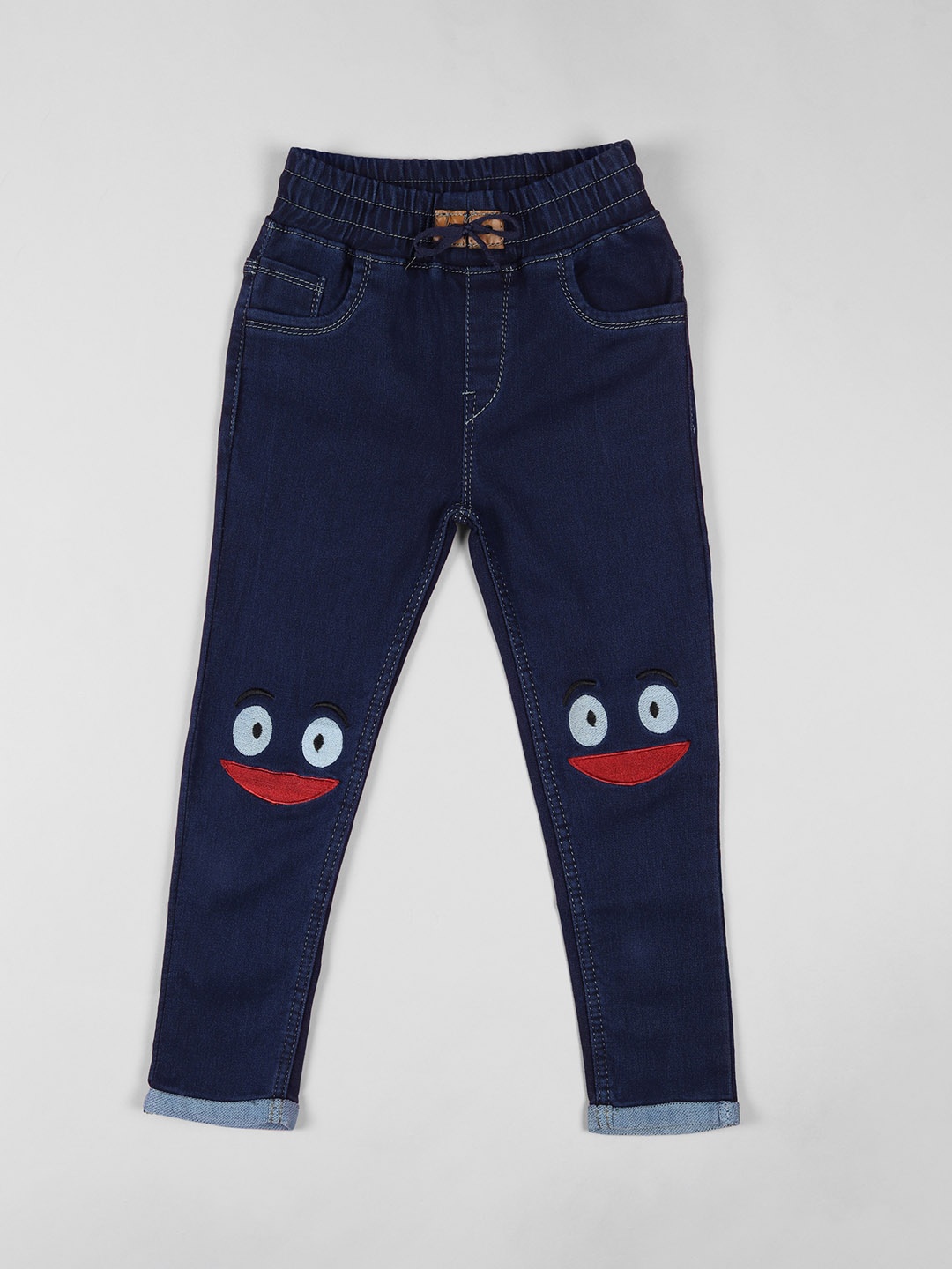 

A-Okay Girls High-Rise Slim Fit Embroidered Jeans, Blue