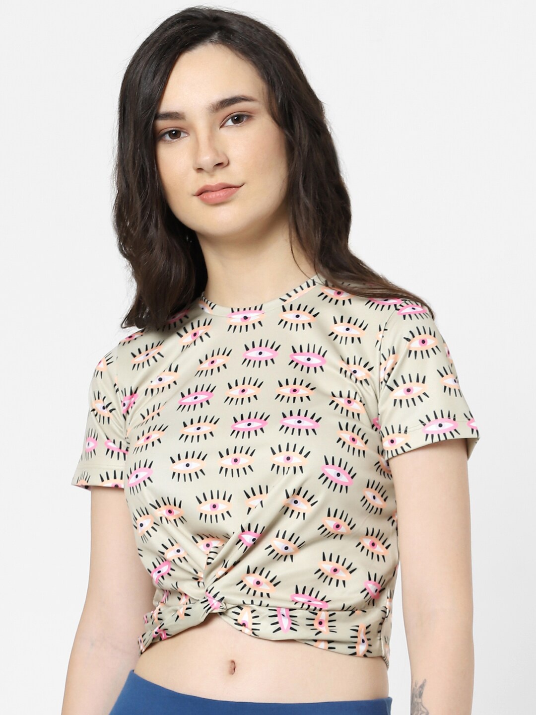 

ONLY Women Printed Crop T-shirt, Green