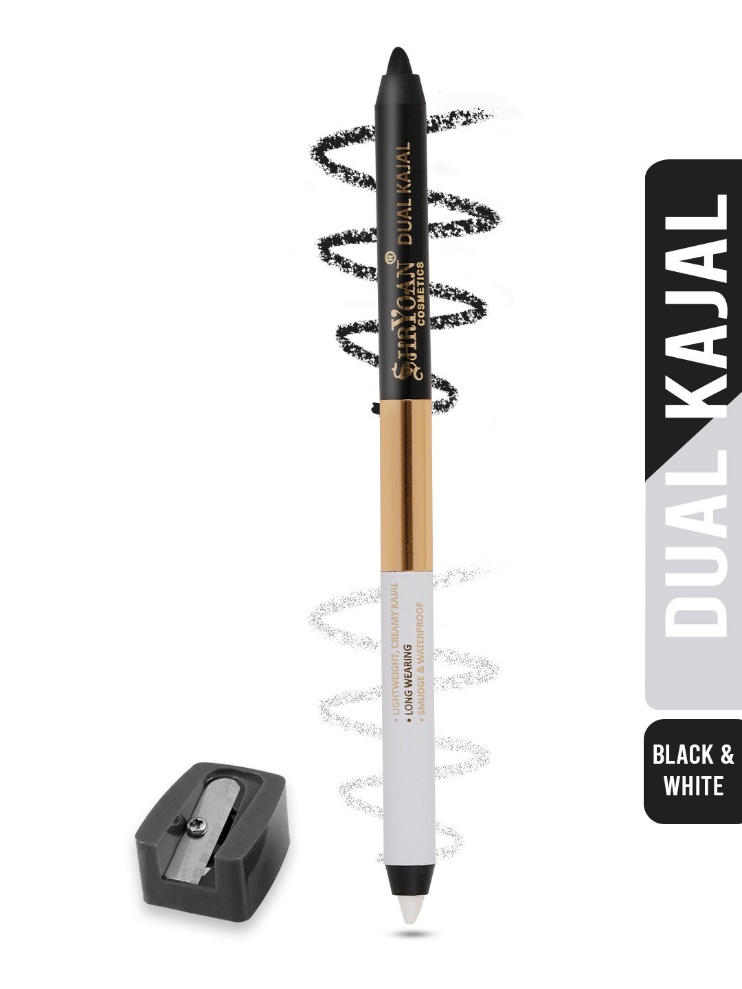 

SHRYOAN Dual Kajal With Sharpener - Black & White