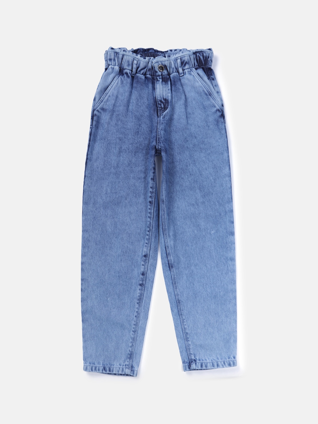 

Gini and Jony Girls Mid Rise Clean Look Light Fade Denim Jeans, Blue