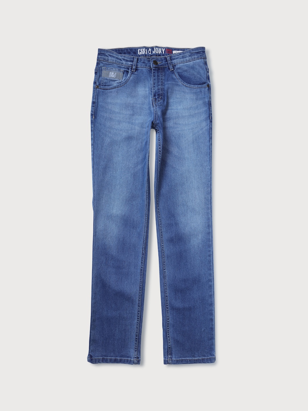 

Gini and Jony Boys Mid Rise Light Fade Whiskers Jeans, Blue