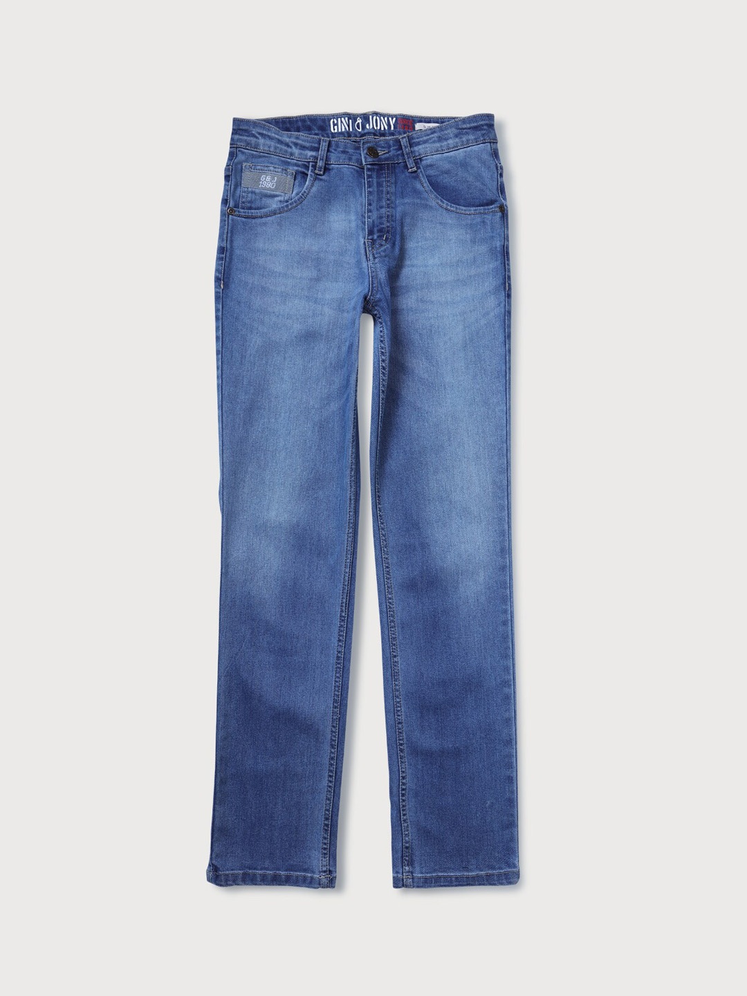 

Gini and Jony Boys Mid Rise Light Fade Whiskers Jeans, Blue