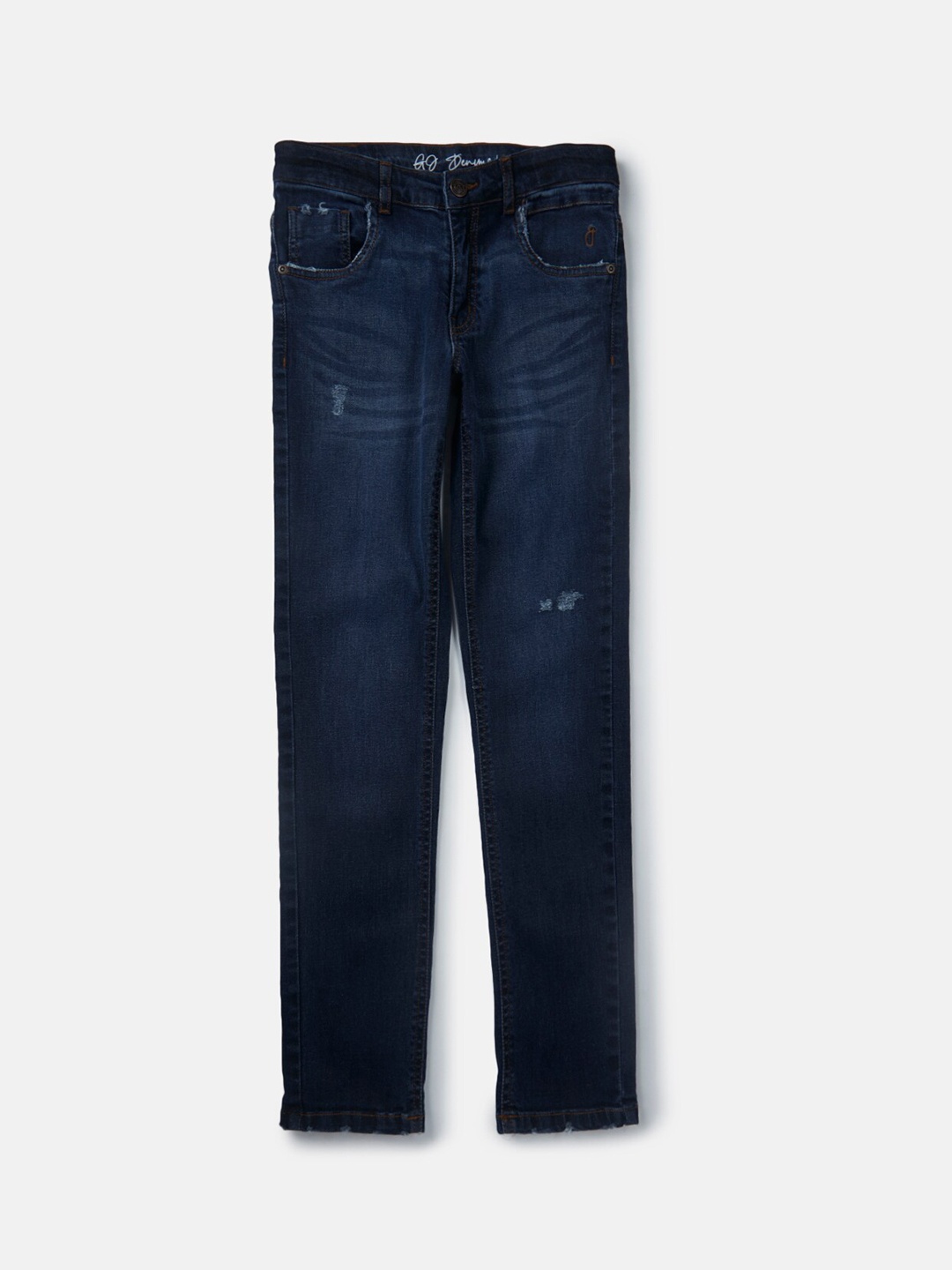 

Gini and Jony Boys Mid-Rise Low Distress Light Fade Jeans, Navy blue